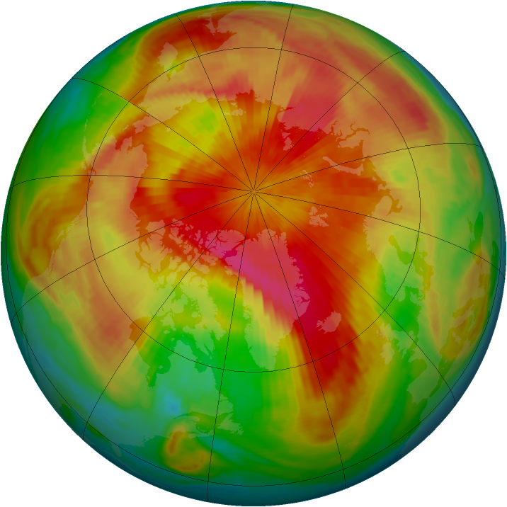 Arctic ozone map for 29 March 1999